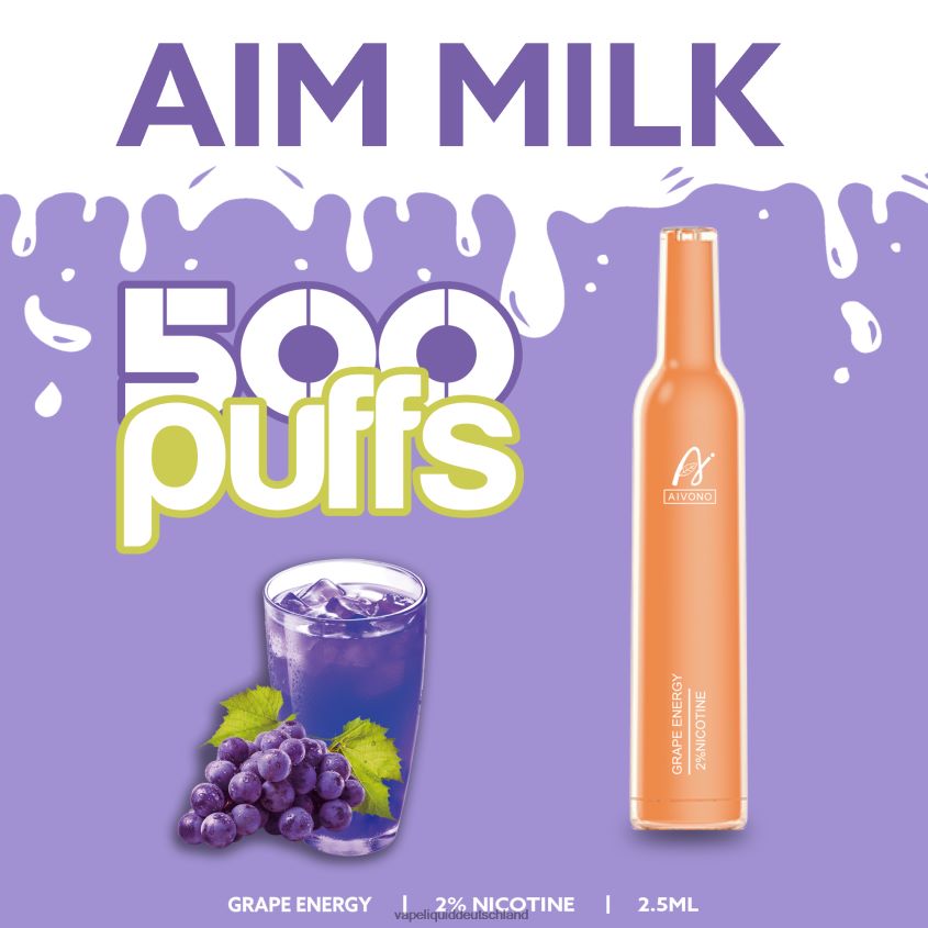 Aivono AIM MILK 500 Traubenenergie - 62BZJ6265 Vape Deutschland