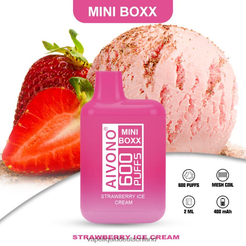 Aivono AIM MINI BOXX 600 Erdbeereis - 62BZJ6232 Vape Liquid