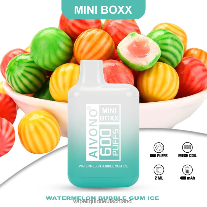 Aivono AIM MINI BOXX 600 Wassermelonen-Kaugummieis - 62BZJ6235 Vape Deutschland