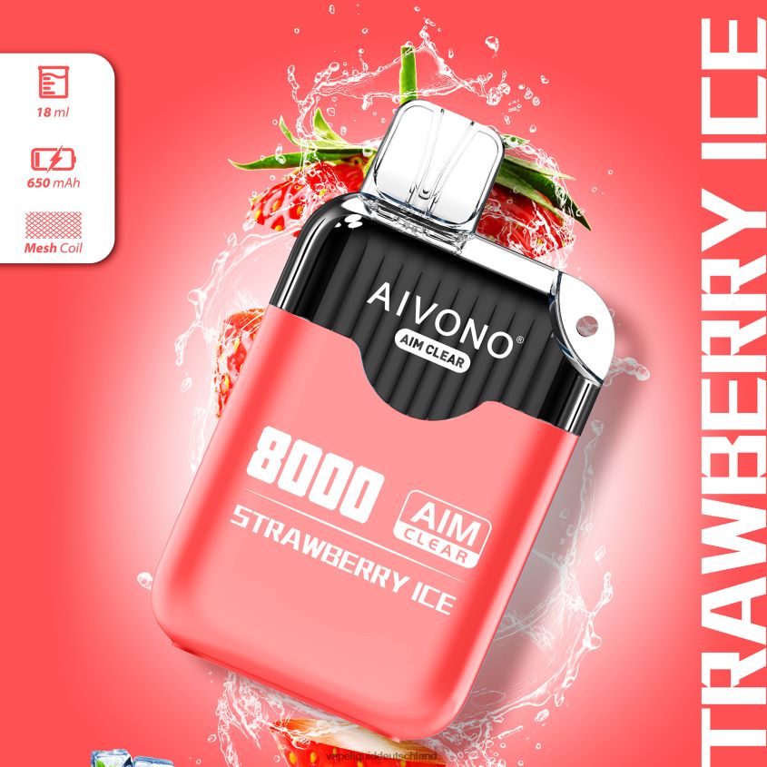 Aivono AIM CLEAR 8000 Erdbeereis - 62BZJ6205 Vape Deutschland