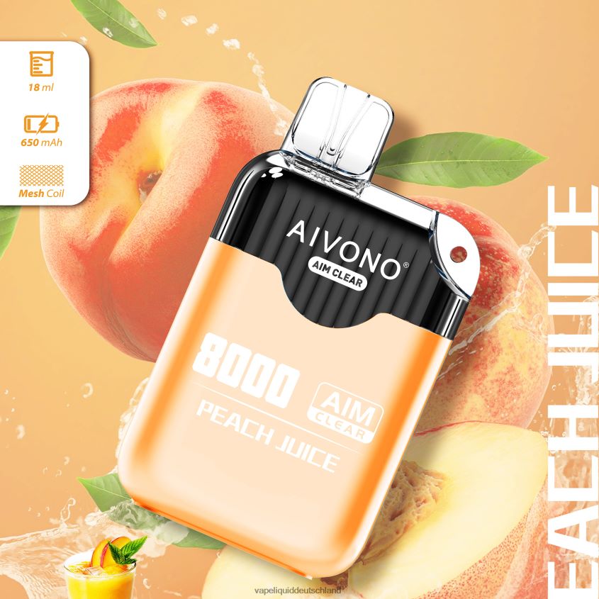Aivono AIM CLEAR 8000 Pfirsichsaft - 62BZJ6203 Vape Deutschland