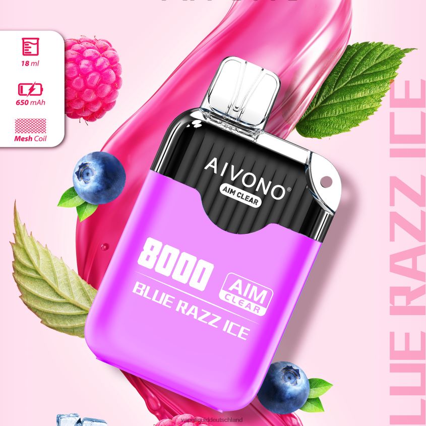Aivono AIM CLEAR 8000 blaues Razz-Eis - 62BZJ6202 Vape Liquid