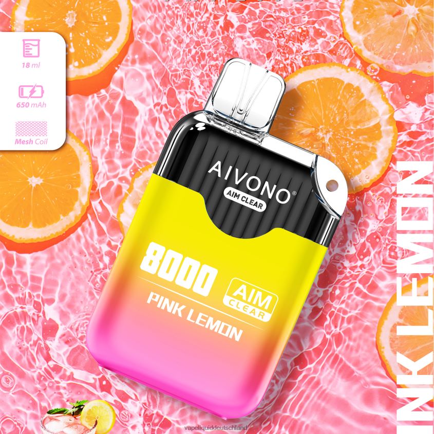 Aivono AIM CLEAR 8000 rosa Zitrone - 62BZJ6211 Vape Deutschland