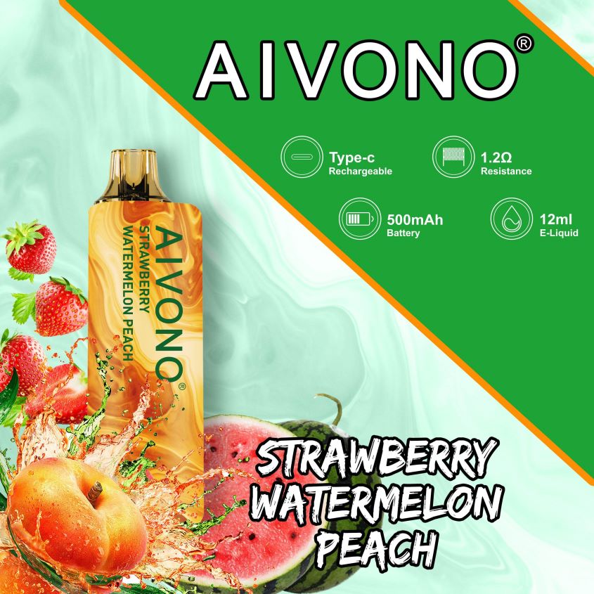 Aivono AIM GUN 7000 Erdbeere, Wassermelone, Pfirsich - 62BZJ6108 Vape Liquid