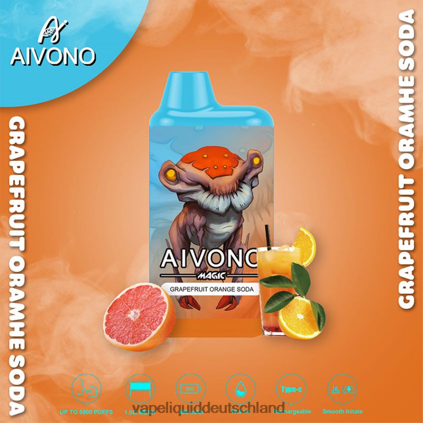 Aivono AIM MAGIC 5800 Mundbox-Zigarette Grapefruit-Orangen-Soda - 62BZJ6101 Vape Deutschland