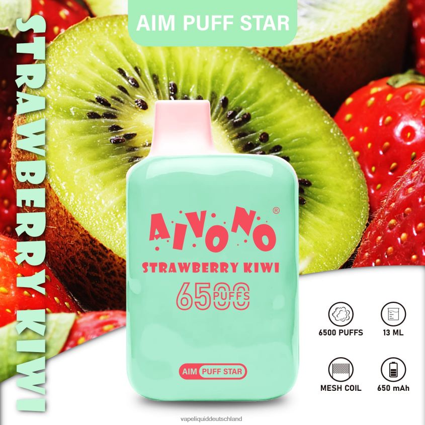 Aivono AIM PUFF STAR 6500 Erdbeer-Kiwi - 62BZJ6294 Vape Liquid