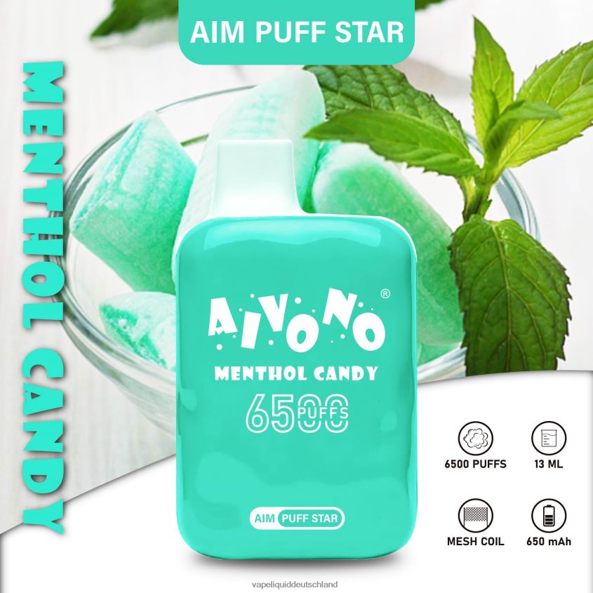 Aivono AIM PUFF STAR 6500 Menthol-Bonbons - 62BZJ6295 Vape Deutschland