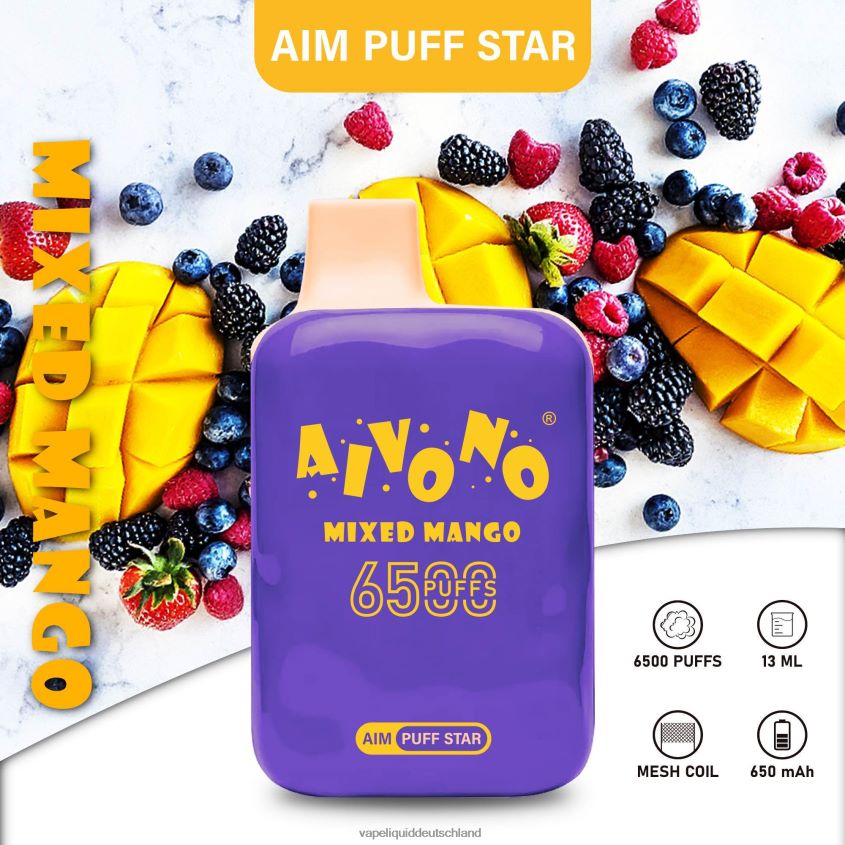 Aivono AIM PUFF STAR 6500 gemischte Mango - 62BZJ6296 Vape Liquid
