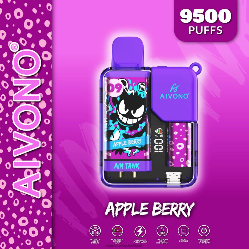 Aivono AIM TANK 9500 Apfelbeere - 62BZJ643 Vape Deutschland