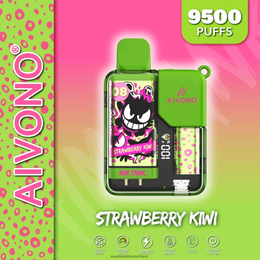Aivono AIM TANK 9500 Erdbeer-Kiwi - 62BZJ647 Vape Deutschland