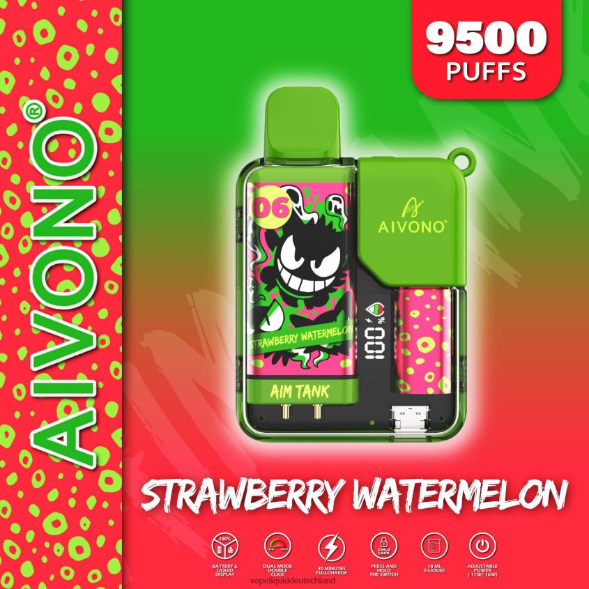 Aivono AIM TANK 9500 Erdbeerwassermelone - 62BZJ646 Vape Liquid