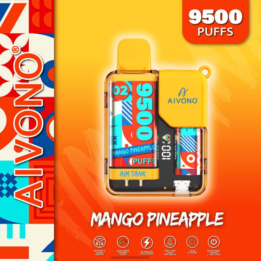Aivono AIM TANK 9500 Mango-Ananas - 62BZJ634 Vape Liquid