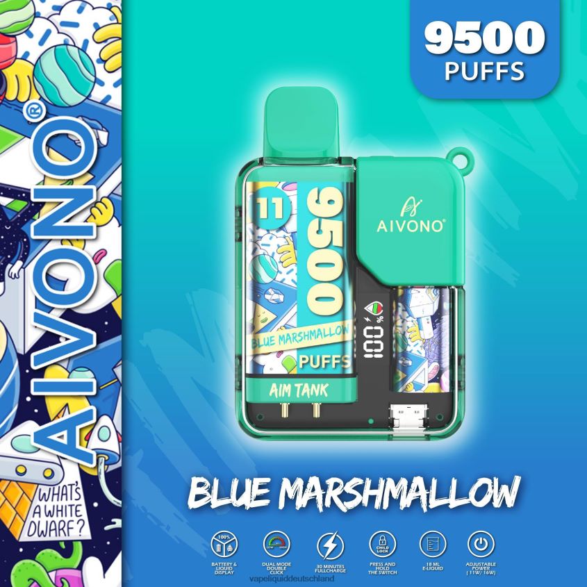 Aivono AIM TANK 9500 blauer Marshmallow - 62BZJ642 Vape Liquid