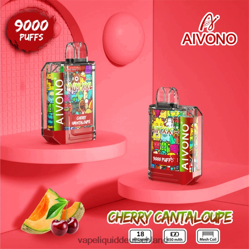 Aivono AIM XXL 9000 Mundaufkleber transparent Kirschmelone - 62BZJ657 Vape Deutschland