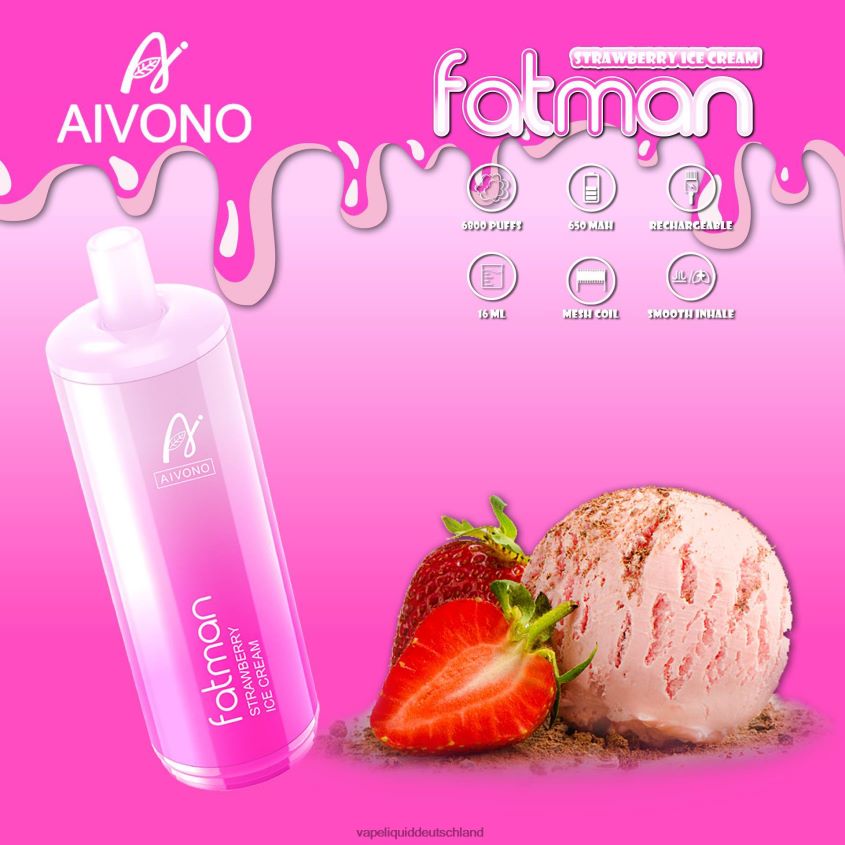 Aivono FATMAN 6800 Erdbeereis - 62BZJ621 Vape Deutschland
