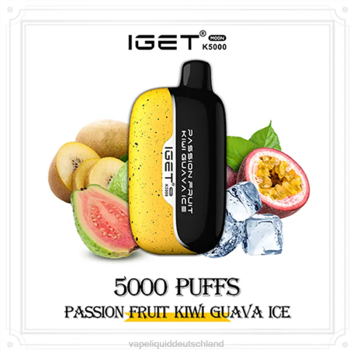 Vape Liquid V0282 Passionsfrucht-Kiwi-Guaven-Eis IGET Moon k5000