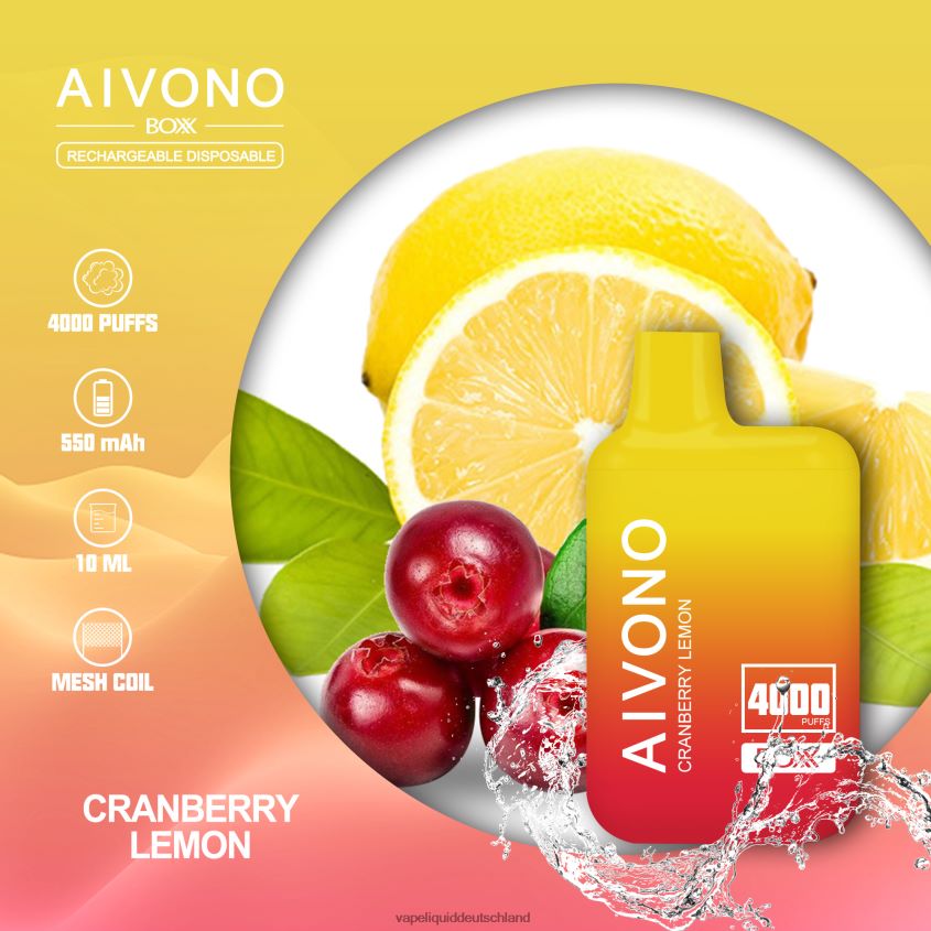 Aivono AIM BOXX 4000 Cranberry-Zitrone - 62BZJ6218 Vape Liquid
