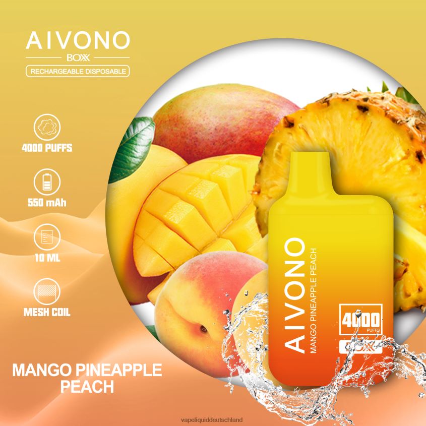 Aivono AIM BOXX 4000 Mango-Ananas-Pfirsich - 62BZJ6219 Vape Deutschland