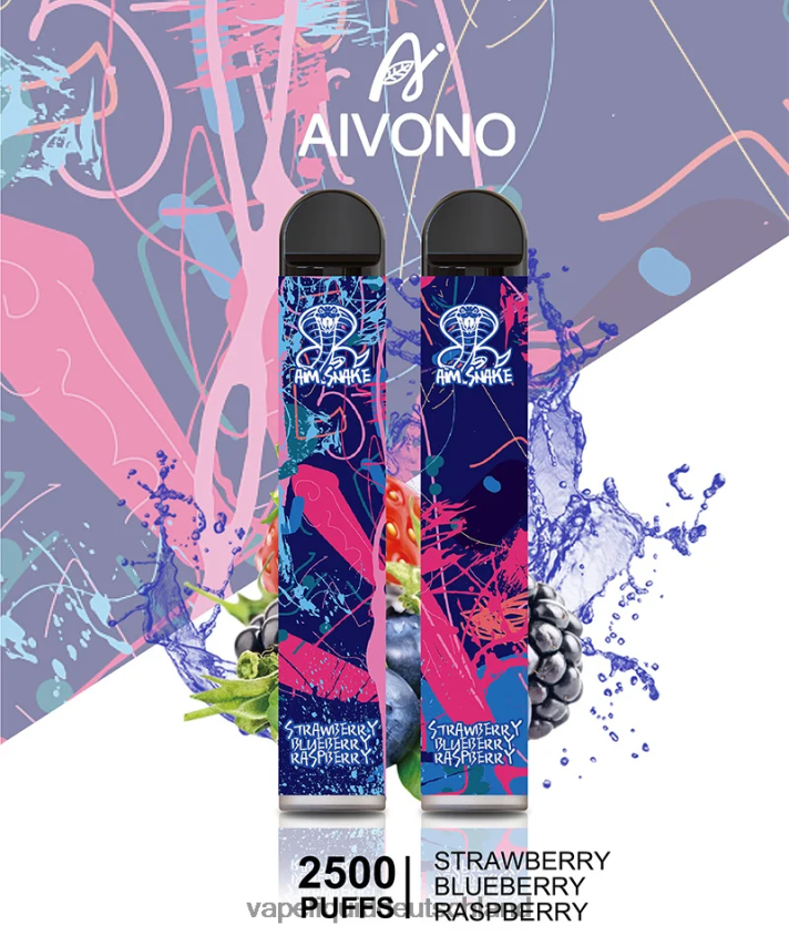 Aivono AIM SNAKE 2500 Erdbeere, Blaubeere, Himbeere - 62BZJ6318 Vape Liquid