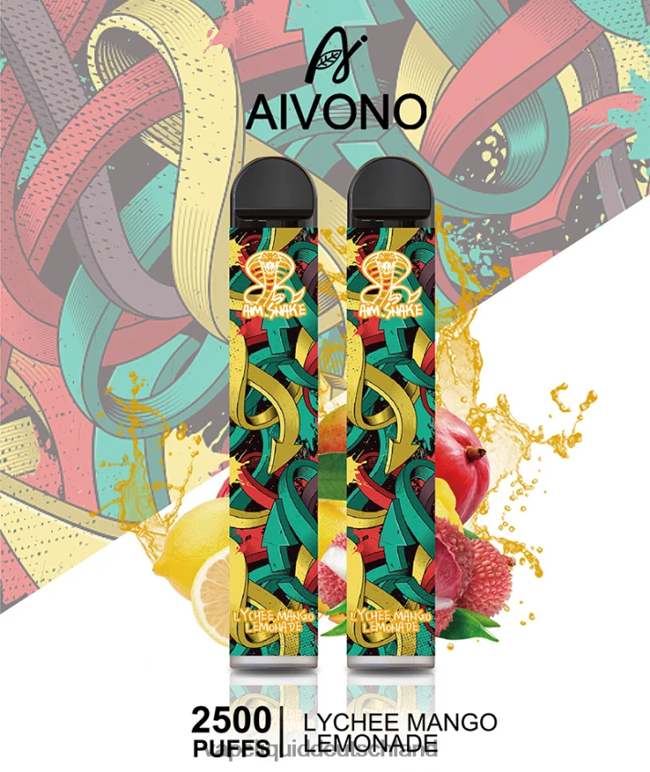 Aivono AIM SNAKE 2500 Litschi-Mango-Limonade - 62BZJ6308 Vape Liquid