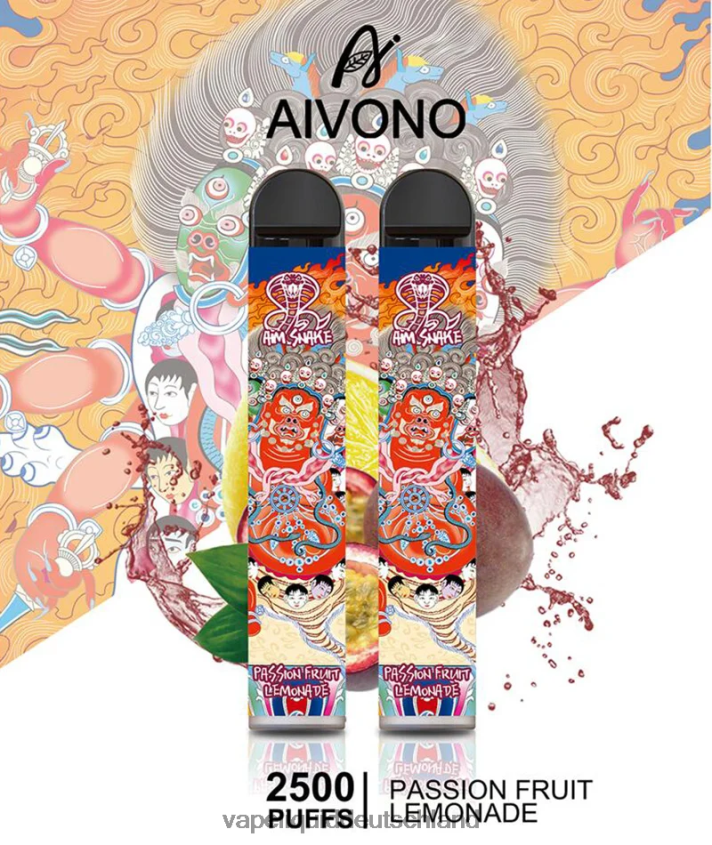 Aivono AIM SNAKE 2500 Passionsfruchtlimonade - 62BZJ6315 Vape Deutschland