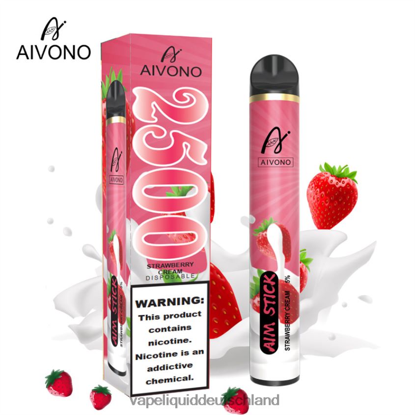 Aivono AIM STICK 2500 Erdbeercreme - 62BZJ6155 Vape Deutschland