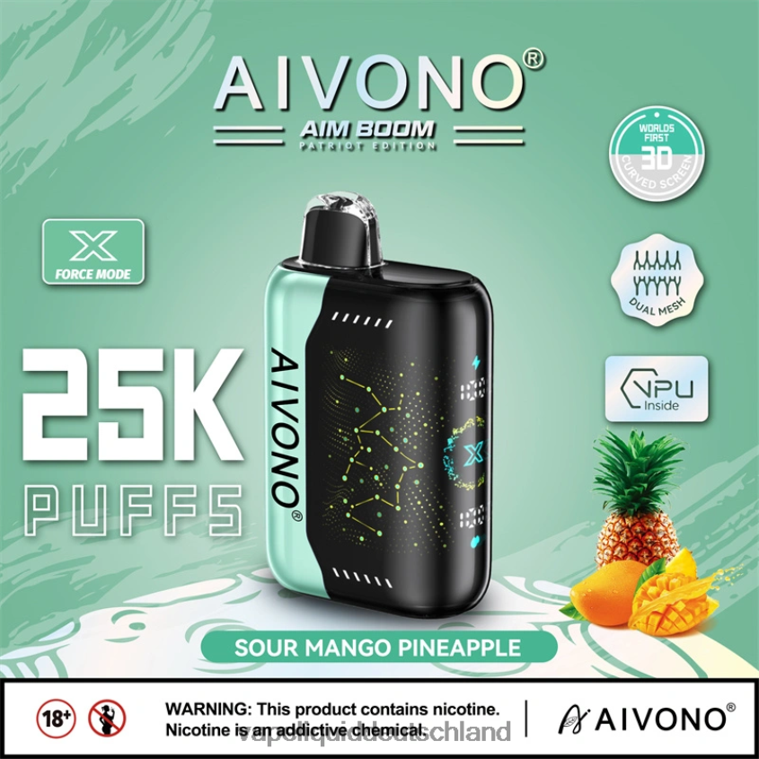 Aivono AIM BOOM 25000 saure Mango-Ananas - 62BZJ6351 Vape Deutschland