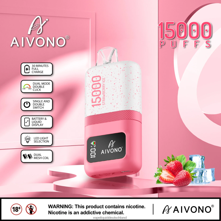 Aivono AIM magic 15000 Erdbeereis - 62BZJ671 Vape Deutschland