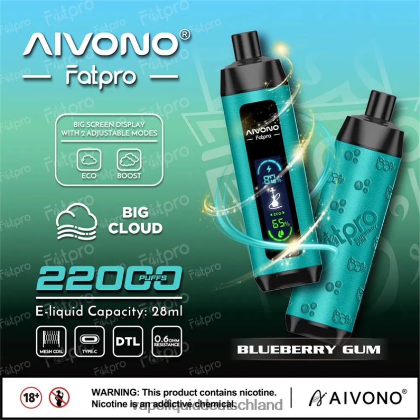 Aivono Fatpro 22000 Blaubeergummi - 62BZJ69 Vape Deutschland
