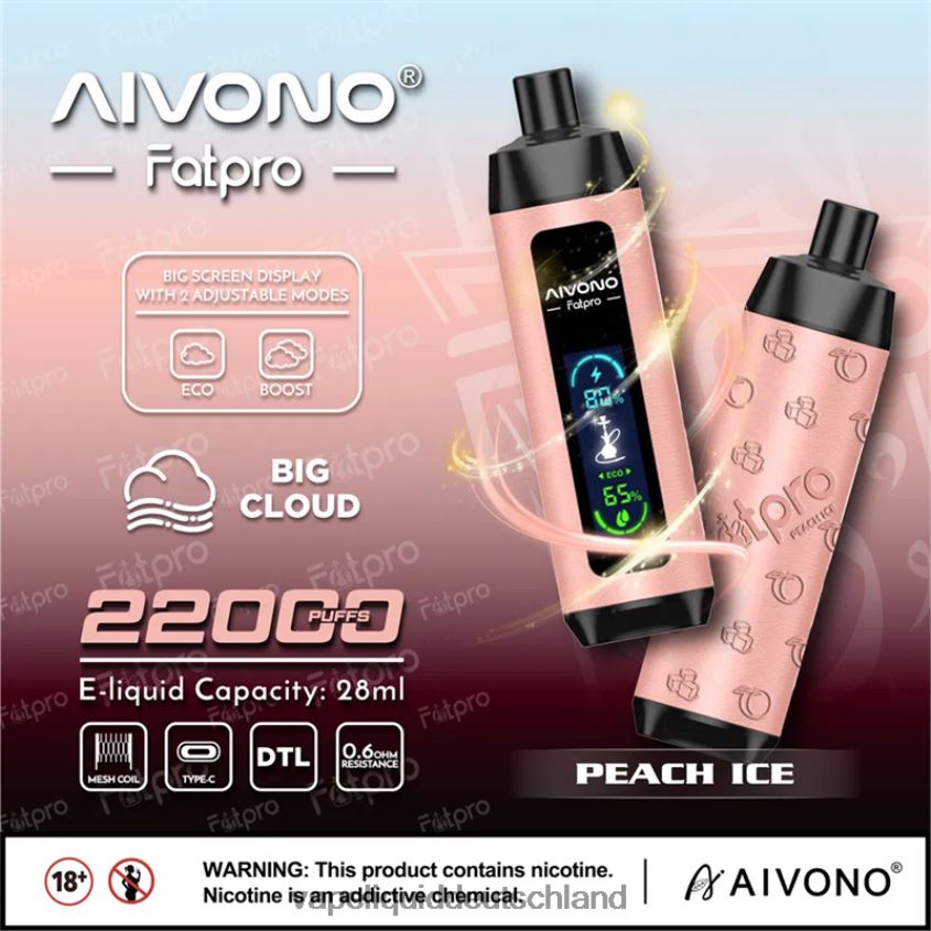 Aivono Fatpro 22000 Pfirsicheis - 62BZJ65 Vape Deutschland