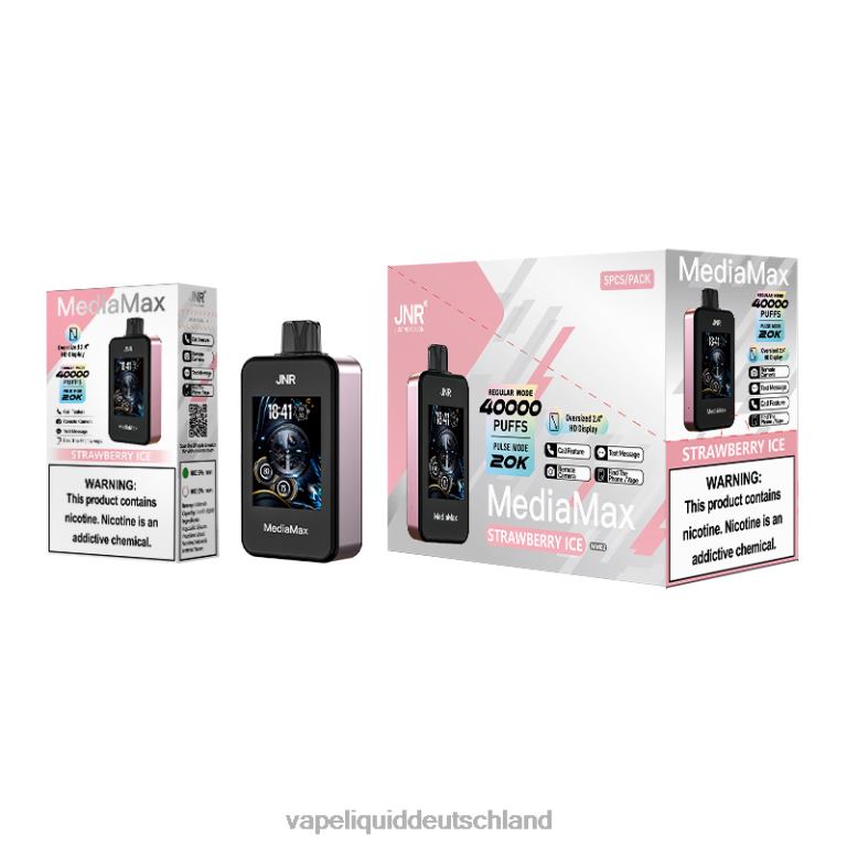 P0BNJ17 Vape 7000 züge -JNR MediaMax 40.000 Puff Erdbeereis