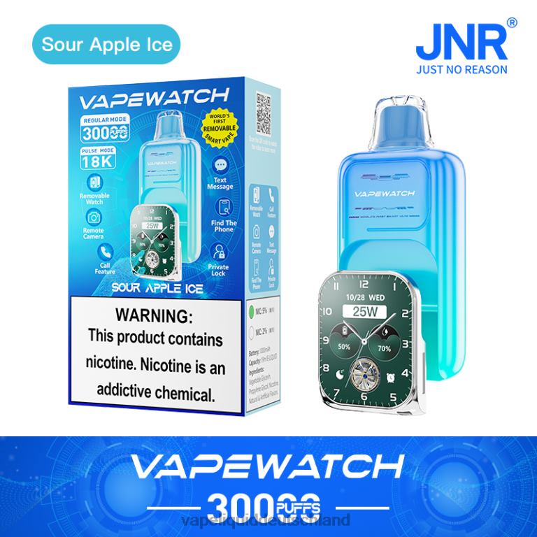 P0BNJ5 Vape ohne nikotin -JNR Vape-Uhr saures Apfeleis
