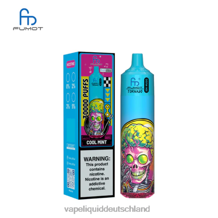 Vape 12000 Züge ZH0BR10 kühle Minze Fumot Tornado 30.000 Musik