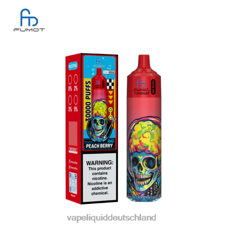 Vape 7000 Züge ZH0BR19 Pfirsichbeere Fumot Tornado 30.000 Musik