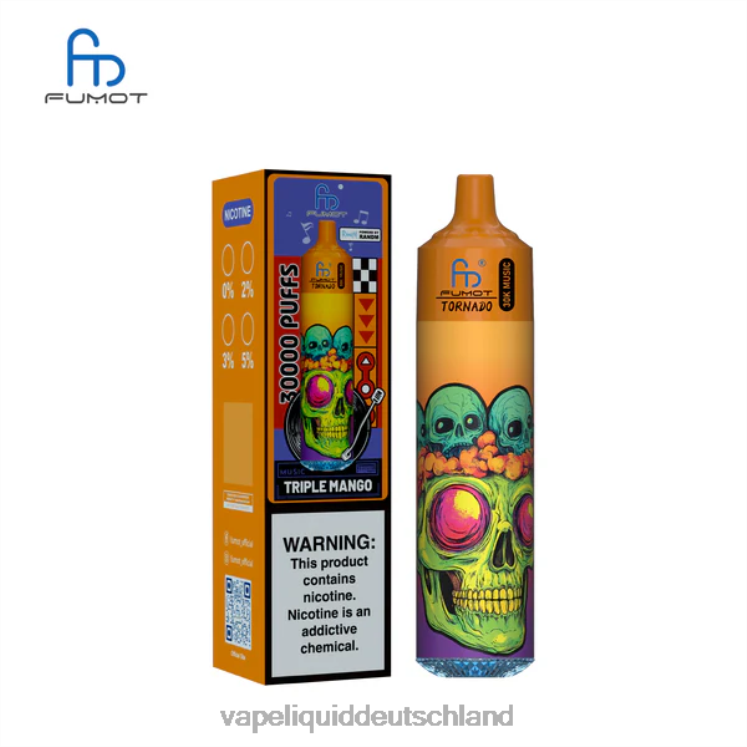 Vape 7000 Züge ZH0BR29 dreifache Mango Fumot Tornado 30.000 Musik