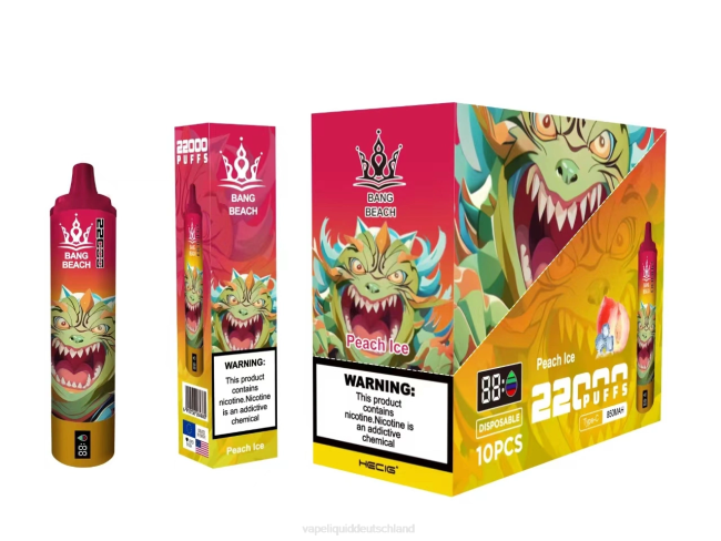 Vape Deutschland 066416 Pfirsicheis - Bang Beach 22000 Züge intelligenter Bildschirm