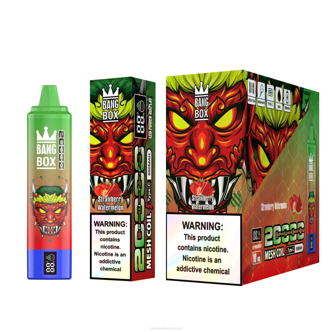 Vape Deutschland 066452 Erdbeerwassermelone - Bang Box 20.000 Züge intelligenter Bildschirm
