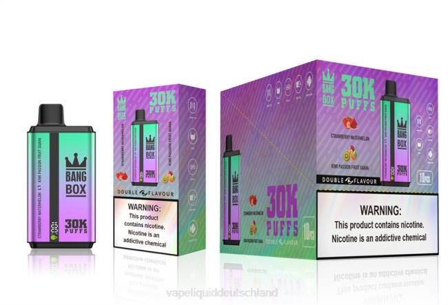 Vape Deutschland 066470 Erdbeere, Wassermelone und Kiwi, Passionsfrucht, Guave - Bang Box 30.000 Züge, zwei Geschmacksrichtungen
