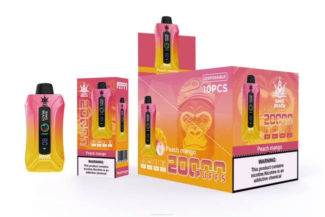 Vape Liquid 06642 Pfirsich-Mango - Bang Beach 20000 Züge Smart Screen Vape