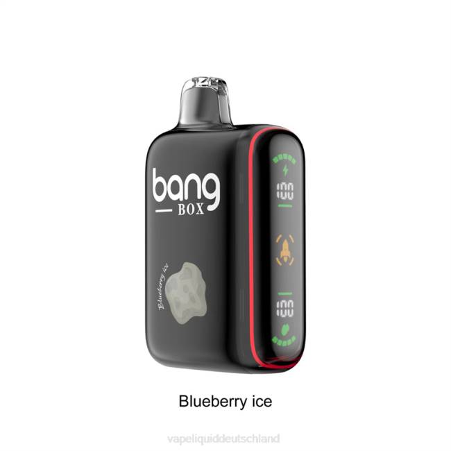 Vape Liquid 066432 Blaubeereis - Bang Box 9000–18000 Züge, intelligente Leistungsanzeige
