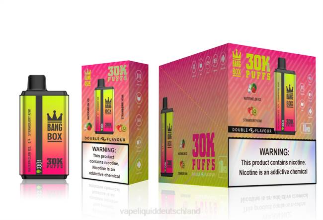 Vape Liquid 066462 Wassermeloneneis und Erdbeerkiwi - Bang Box 30.000 Züge, zwei Geschmacksrichtungen