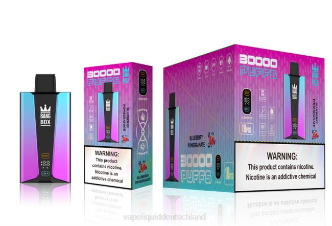 Vape Liquid 066480 Blaubeer-Pomgerante - Bang Box 30.000 Züge intelligenter Bildschirm
