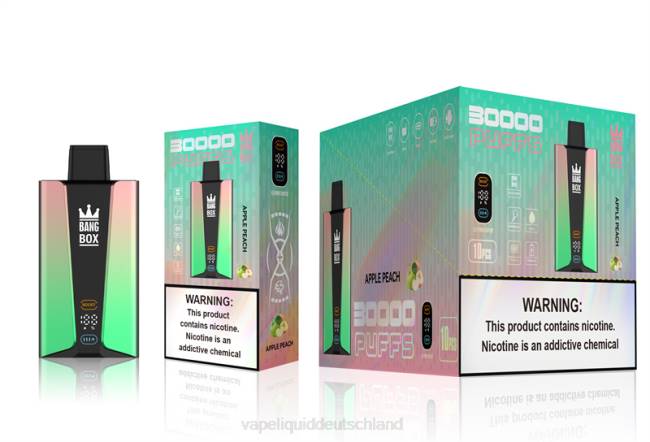 Vape Liquid 066483 Apfel-Pfirsich - Bang Box 30.000 Züge intelligenter Bildschirm