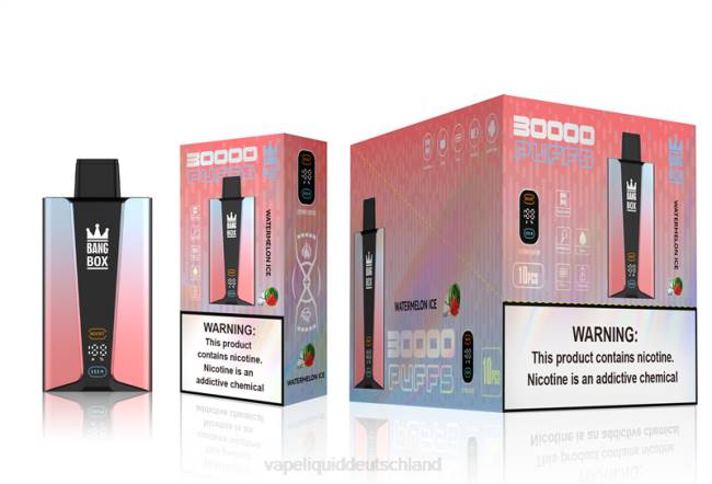Vape Liquid 066486 Wassermeloneneis - Bang Box 30.000 Züge intelligenter Bildschirm