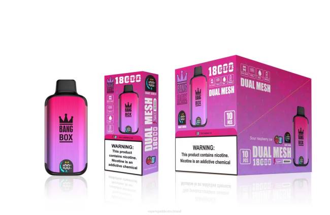 Vape Liquid 066498 saures Himbeereis - Bang Box 18000 Züge