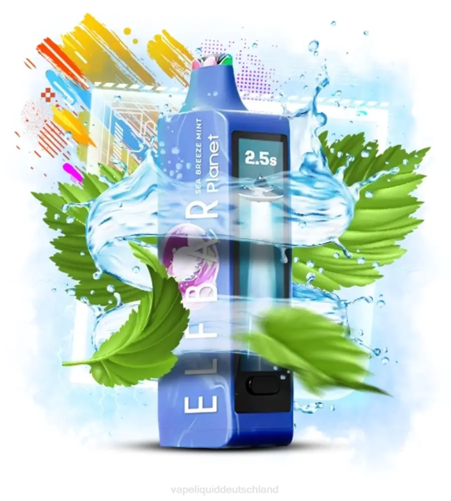 Vape Liquid 402J18 - Meeresbrise Minze Elf Bar Planet 25000