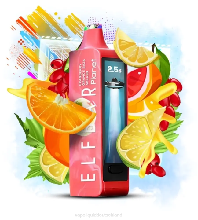 Vape Liquid 402J30 - Cranberry-Orangen-Baja-Spritzer Elf Bar Planet 25000