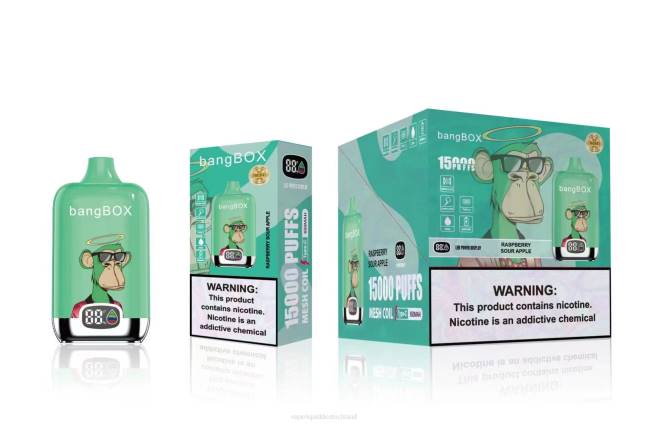 Vape Ohne Nikotin 066442 Himbeer-saurer Apfel - Bang Box 15000 Züge