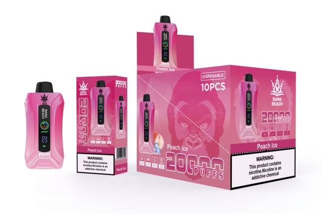 Vape Ohne Nikotin 06649 Pfirsicheis - Bang Beach 20000 Züge Smart Screen Vape