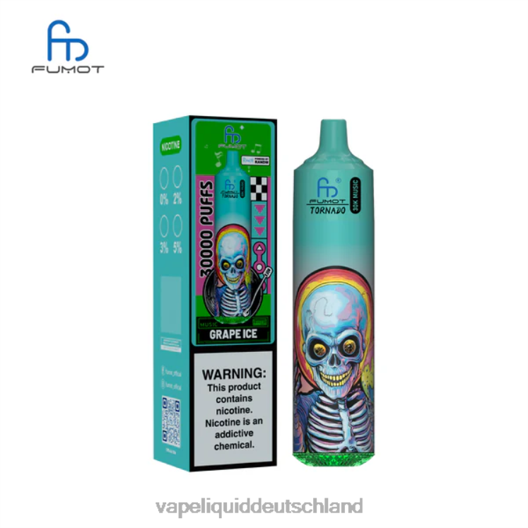 Vape Ohne Nikotin ZH0BR13 Traubeneis Fumot Tornado 30.000 Musik